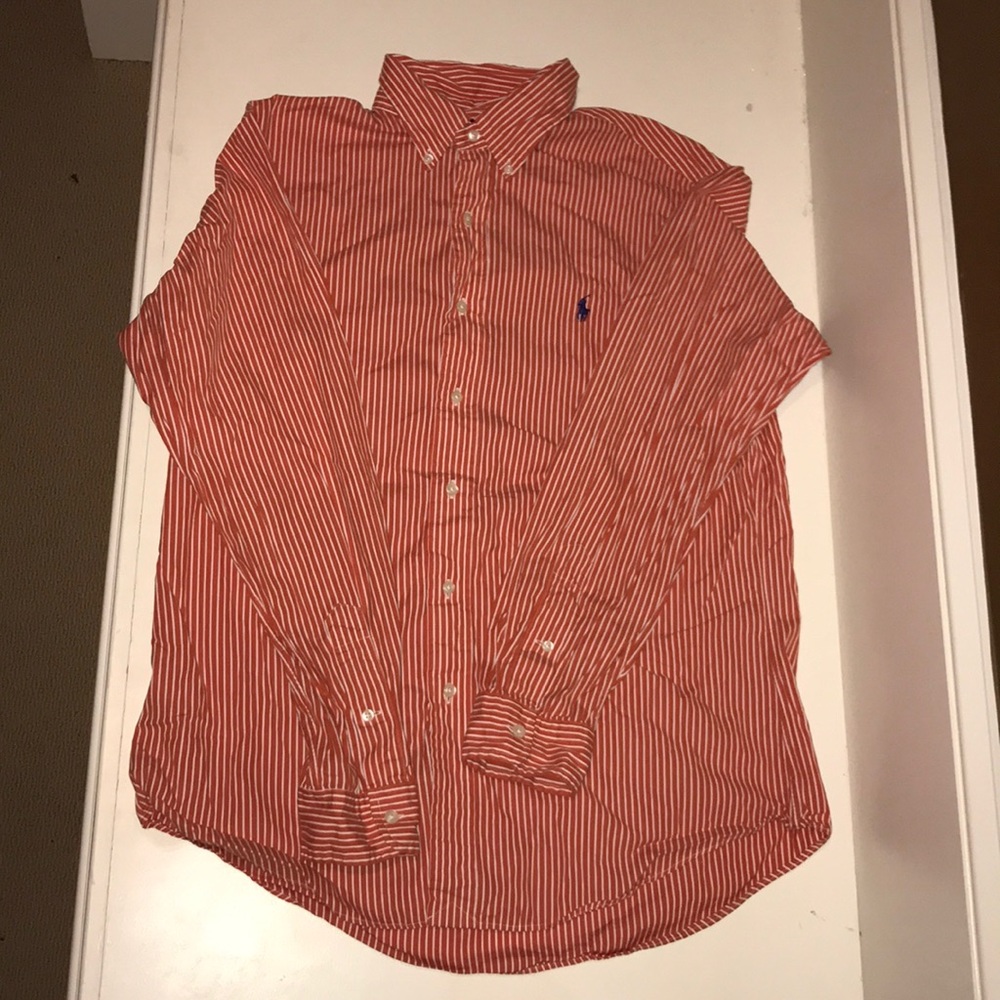 Orange & white striped Ralph Lauren button down